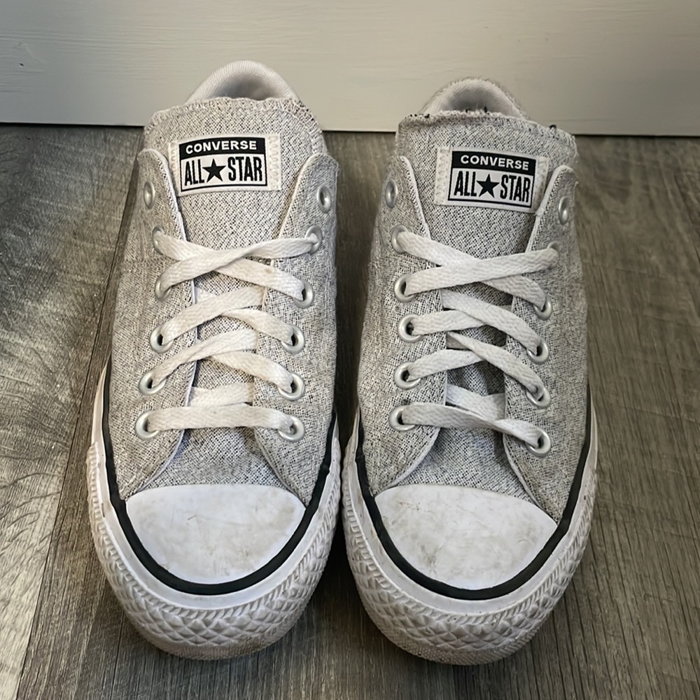 Woven gray converse
